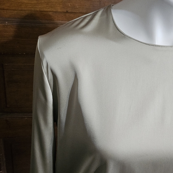 Zara Long Sleeve Satin Blouse Champagne Size XL - Picture 4 of 12